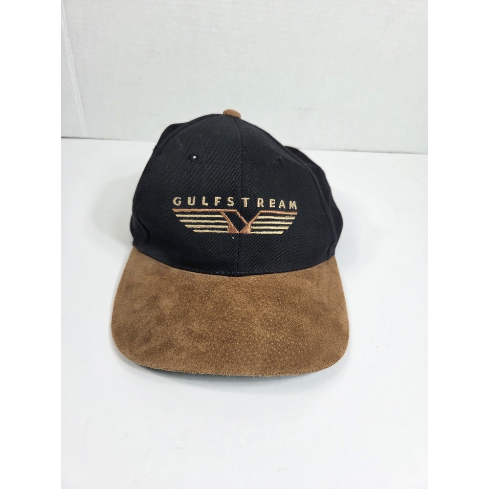 VTG Gulfstream Snapback Leather Brim Hat Aerospace Aviation Velocity Strapback